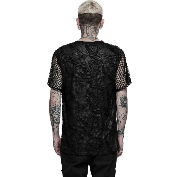 PUNK RAVE T-Shirt ‘Broken Holes’ Noir à prix d'occasion 5