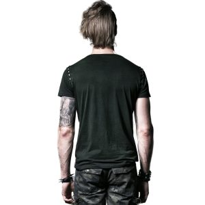 Retour gratuit en magasin. PUNK RAVE T-Shirt ‘Evil Skull’ Noir Et Vert 16