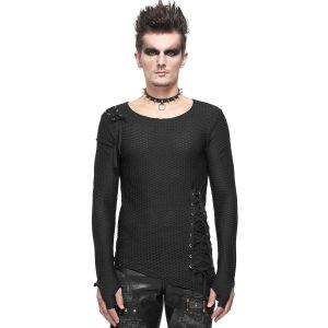 DEVIL FASHION T-Shirt Manches Longues Asymétrique ‘Titan’ Noir bas prix 24