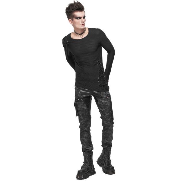 DEVIL FASHION T-Shirt Manches Longues Asymétrique ‘Titan’ Noir bas prix 12