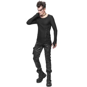 DEVIL FASHION T-Shirt Manches Longues Asymétrique ‘Titan’ Noir bas prix 44