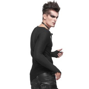 DEVIL FASHION T-Shirt Manches Longues Asymétrique ‘Titan’ Noir bas prix 28