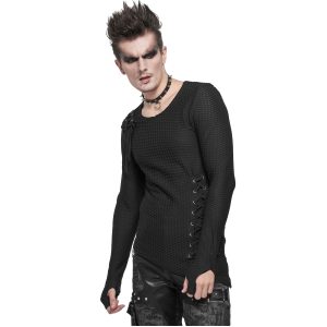 DEVIL FASHION T-Shirt Manches Longues Asymétrique ‘Titan’ Noir bas prix 30