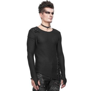 DEVIL FASHION T-Shirt Manches Longues Asymétrique ‘Titan’ Noir bas prix 32