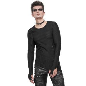 DEVIL FASHION T-Shirt Manches Longues Asymétrique ‘Titan’ Noir bas prix 34