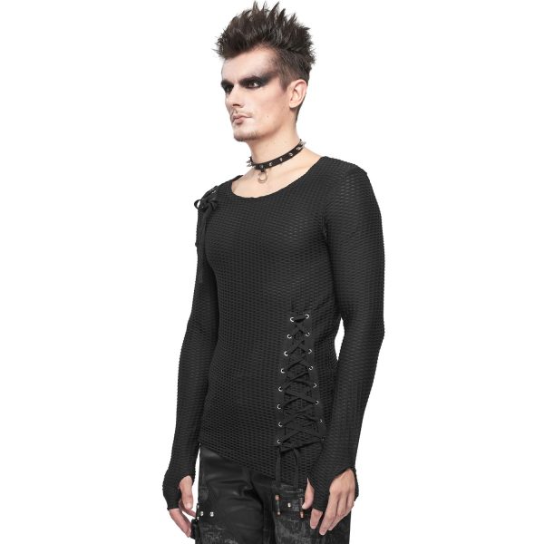 DEVIL FASHION T-Shirt Manches Longues Asymétrique ‘Titan’ Noir bas prix 9