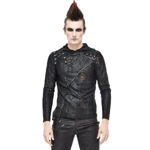 DEVIL FASHION T-Shirt Manches Longues ‘Diablo Shabby’ à Capuche Noir à prix d'occasion 22