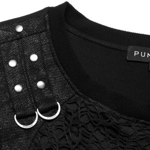 Prestation Et Rapide PUNK RAVE T-Shirt Pour Hommes ‘Punk Mesh’ Noir 33