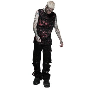 PUNK RAVE T-Shirt Sans Manches ‘Printing Punk’ Noir Et Rouge Livraison Standard/Rapide 25