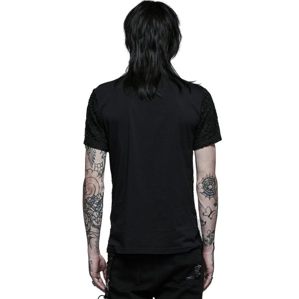 PUNK RAVE T-Shirt ‘Stylish Mesh’ Noir soldes luxe 4