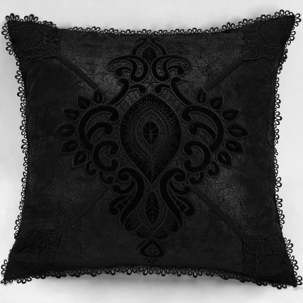 Officielle PUNK RAVE Taie D’Oreiller Décorative ‘Gothic Cozy’ Noire 1