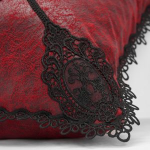 PUNK RAVE Taie D’Oreiller Décorative ‘Gothic Cozy’ Rouge livraison la plus rapide 26