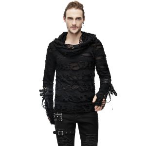 soldes de Noël DEVIL FASHION Top à Capuche ‘Gothic Damage’ Noir 29