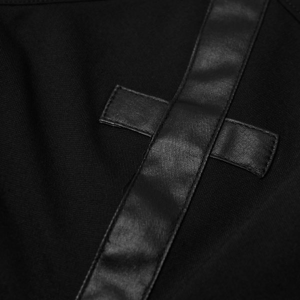 excellents soldes PUNK RAVE Top à Manches Longues ‘Church Architectura’ Noir 17