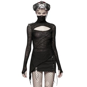 mode PUNK RAVE Top Asymétrique ‘Laertes’ Noir 20