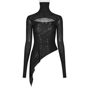 mode PUNK RAVE Top Asymétrique ‘Laertes’ Noir 38