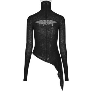 mode PUNK RAVE Top Asymétrique ‘Laertes’ Noir 40