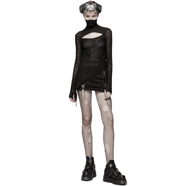 mode PUNK RAVE Top Asymétrique ‘Laertes’ Noir 7