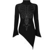 pas cher en vente PUNK RAVE Top Asymétrique ‘Rib Cage’ Noir 35