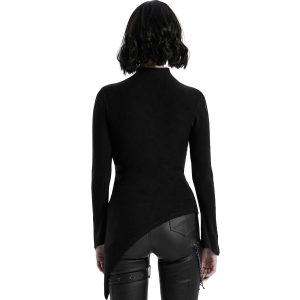 pas cher en vente PUNK RAVE Top Asymétrique ‘Rib Cage’ Noir 23