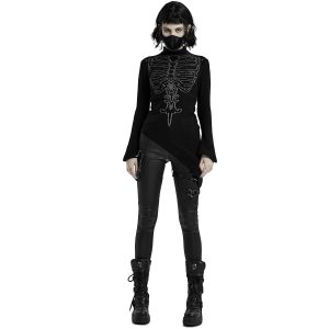 pas cher en vente PUNK RAVE Top Asymétrique ‘Rib Cage’ Noir 37