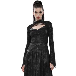 PUNK RAVE Top ‘Doomed Rose’ Noir Protections acheteurs 14