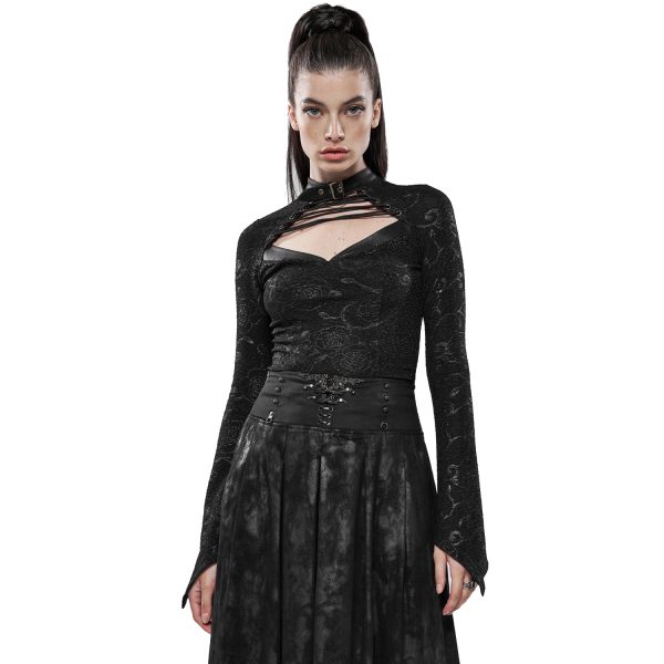 PUNK RAVE Top ‘Doomed Rose’ Noir Protections acheteurs 3