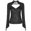 PUNK RAVE Top ‘Doomed Rose’ Noir Protections acheteurs 32