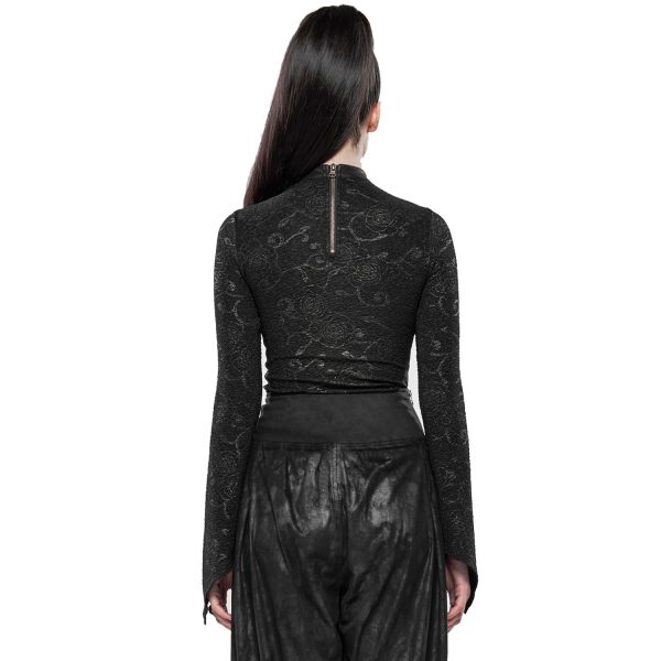 PUNK RAVE Top ‘Doomed Rose’ Noir Protections acheteurs 4