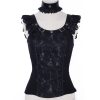 en ligne Red Queen’s Black Legion Top En Dentelle Noire ‘Thyone’ 40