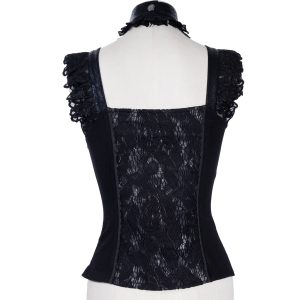 en ligne Red Queen’s Black Legion Top En Dentelle Noire ‘Thyone’ 13