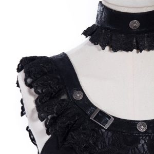 en ligne Red Queen’s Black Legion Top En Dentelle Noire ‘Thyone’ 19