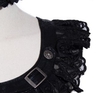 en ligne Red Queen’s Black Legion Top En Dentelle Noire ‘Thyone’ 21