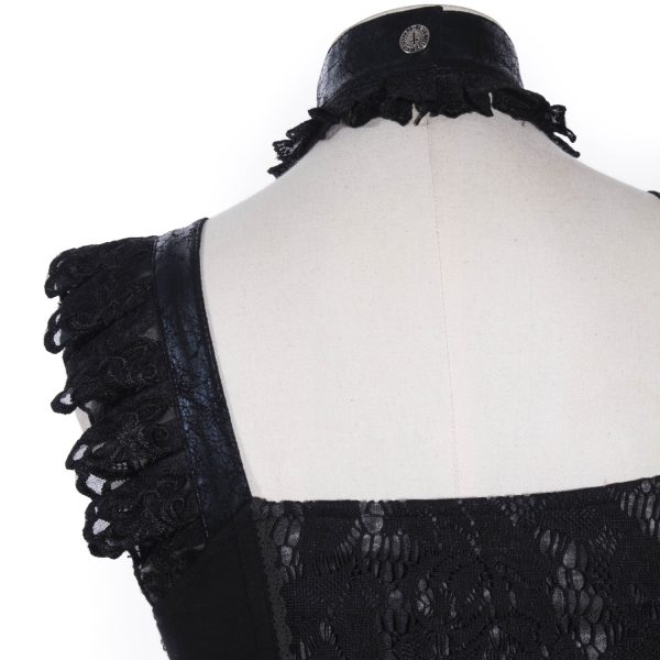 en ligne Red Queen’s Black Legion Top En Dentelle Noire ‘Thyone’ 8