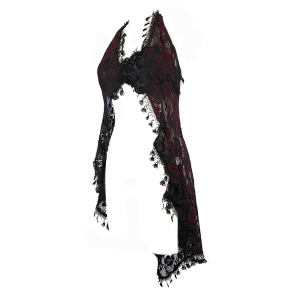 boutique en france Eva Lady Top ‘Ophelia’ En Dentelle Rouge Et Noire 13