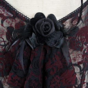 boutique en france Eva Lady Top ‘Ophelia’ En Dentelle Rouge Et Noire 41