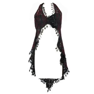 boutique en france Eva Lady Top ‘Ophelia’ En Dentelle Rouge Et Noire 35