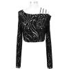 l'unique style DEVIL FASHION Top ‘Punk Hollow Out’ Noir à Manches Longues 32