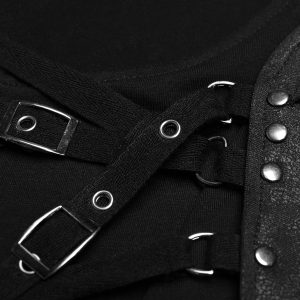 PUNK RAVE Top Sans Manches ‘Katena’ Noir site pas cher 42