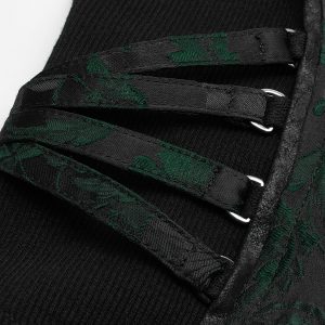 PUNK RAVE Top Sans Manches ‘Poison’ En Jacquart Vert Et Noir pas cher 33