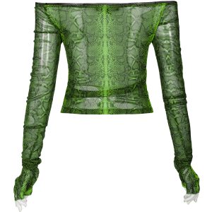 PUNK RAVE Top ‘Serpentine’ Vert Fluorescent à prix imbattables 37