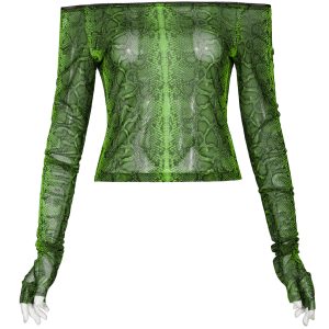 PUNK RAVE Top ‘Serpentine’ Vert Fluorescent à prix imbattables 35