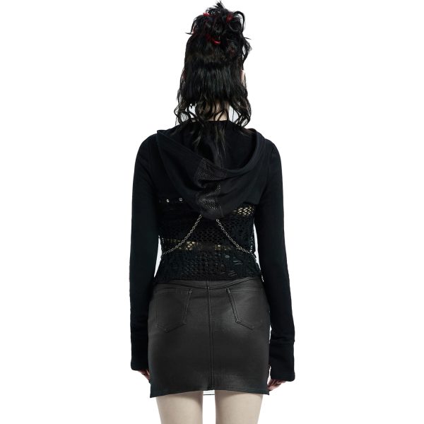 Réductions PUNK RAVE Veste Boléro ‘Dark Doll’ Noire 4