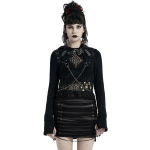 Réductions PUNK RAVE Veste Boléro ‘Dark Doll’ Noire 31