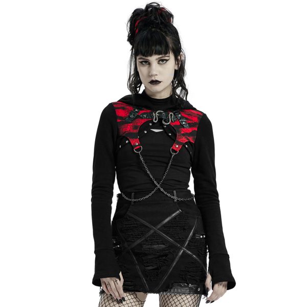 PUNK RAVE Veste Boléro ‘Dark Doll’ Noire Et Rouge guranteed de qualité 3