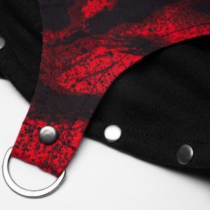 PUNK RAVE Veste Boléro ‘Dark Doll’ Noire Et Rouge guranteed de qualité 50