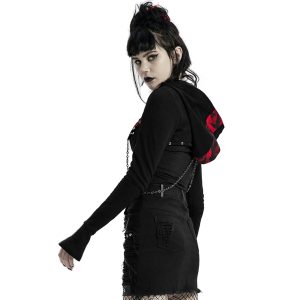 PUNK RAVE Veste Boléro ‘Dark Doll’ Noire Et Rouge guranteed de qualité 26