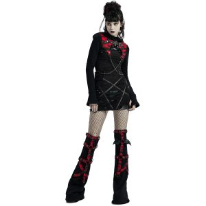 PUNK RAVE Veste Boléro ‘Dark Doll’ Noire Et Rouge guranteed de qualité 30