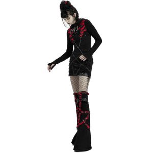 PUNK RAVE Veste Boléro ‘Dark Doll’ Noire Et Rouge guranteed de qualité 36