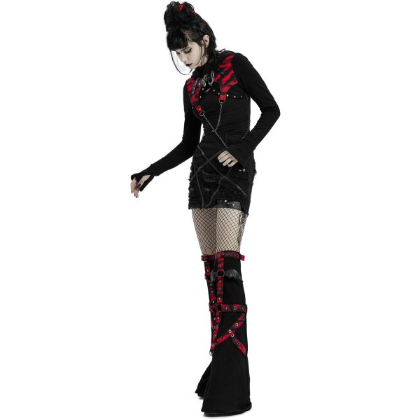 PUNK RAVE Veste Boléro ‘Dark Doll’ Noire Et Rouge guranteed de qualité 10